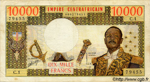 10000 Francs CENTRAFRIQUE  1978 P.08 TB