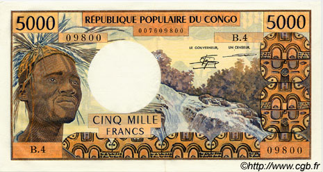 5000 Francs CONGO  1978 P.04c pr.SPL