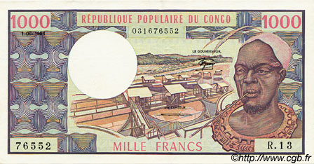 1000 Francs CONGO  1984 P.03e SUP+