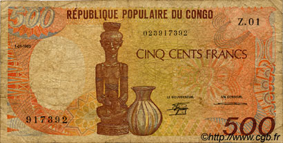 500 Francs CONGO  1985 P.08a B