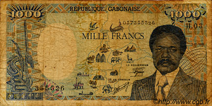 1000 Francs GABON  1986 P.10a B