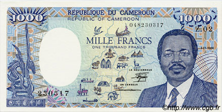 1000 Francs CAMEROUN  1986 P.26a pr.NEUF