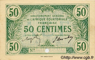 50 Centimes Épreuve AFRIQUE ÉQUATORIALE FRANÇAISE  1917 P.01b SPL