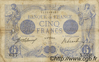 5 Francs BLEU FRANCE  1915 F.02.26 TB