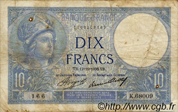10 Francs MINERVE FRANCE  1936 F.06.17 B+