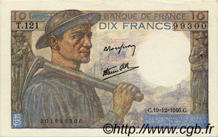 10 Francs MINEUR FRANCE  1946 F.08.16 SPL+