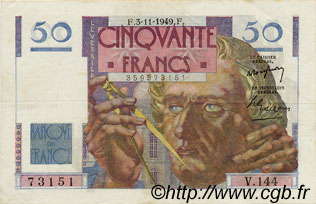 50 Francs LE VERRIER FRANCE  1949 F.20.13 TTB+