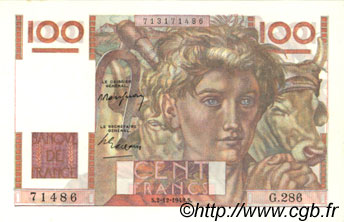 100 Francs JEUNE PAYSAN FRANCE  1948 F.28.20 pr.NEUF