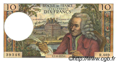 10 Francs VOLTAIRE FRANCE  1973 F.62.62 SPL