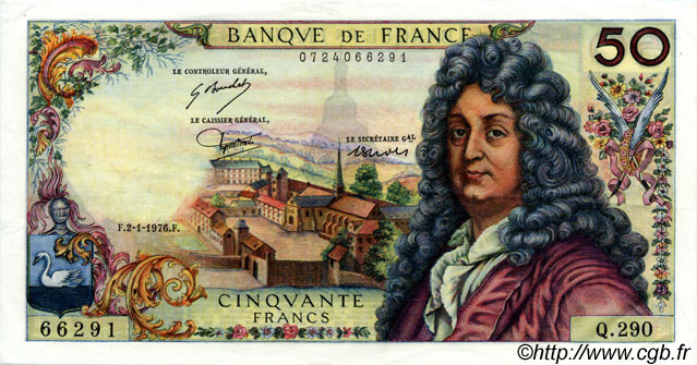 50 Francs RACINE FRANCE  1976 F.64.32 pr.SUP