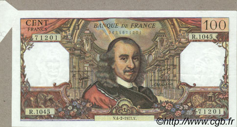 100 Francs CORNEILLE Fauté FRANCE  1977 F.65.56 SUP+