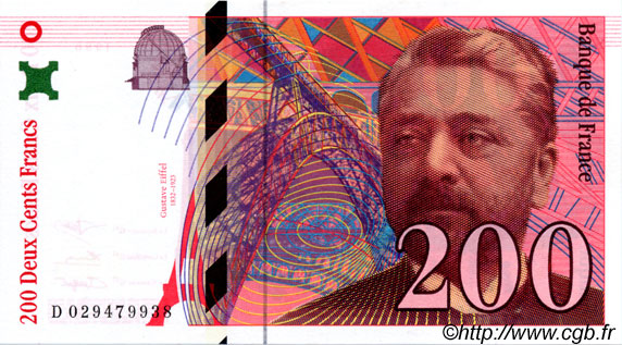 200 Francs EIFFEL FRANCE  1996 F.75.02 NEUF