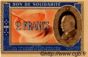 2 Francs BON DE SOLIDARITÉ FRANCE régionalisme et divers  1941 KL.03S4 SUP