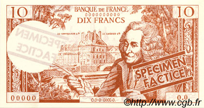 10 Francs VOLTAIRE FRANCE régionalisme et divers  1963  NEUF