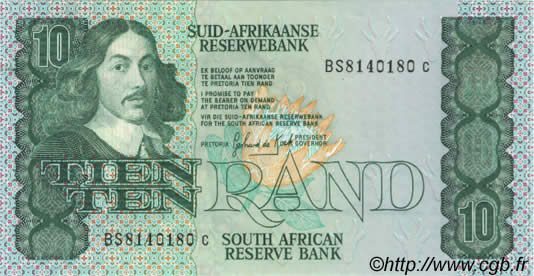 10 Rand AFRIQUE DU SUD  1985 P.120d SPL