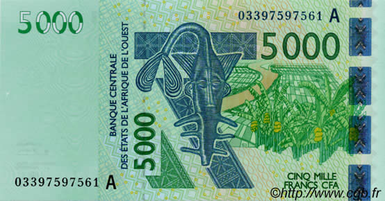 5000 Francs ÉTATS DE L AFRIQUE DE L OUEST  2003 P.117Aa NEUF