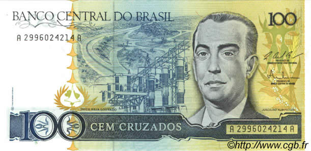 100 Cruzados BRAZIL  1987 P.211c UNC