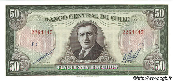 50 Escudos CHILI  1970 P.140b NEUF