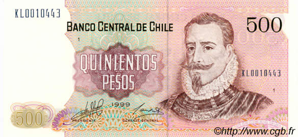 500 Pesos CHILI 1999 P.153e NEUF