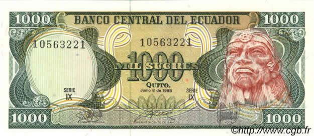 1000 Sucres ÉQUATEUR  1988 P.125b NEUF