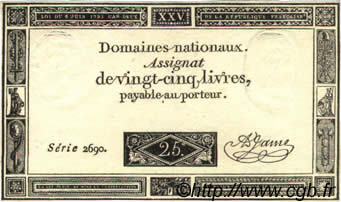 25 Livres FRANCE  1793 Laf.168 SPL