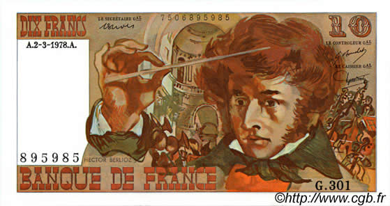 10 Francs BERLIOZ FRANCE  1978 F.63.23 NEUF