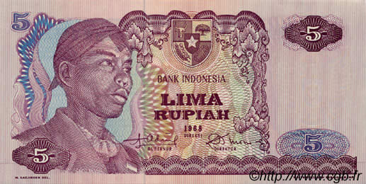5 Rupiah INDONÉSIE  1968 P.104a NEUF