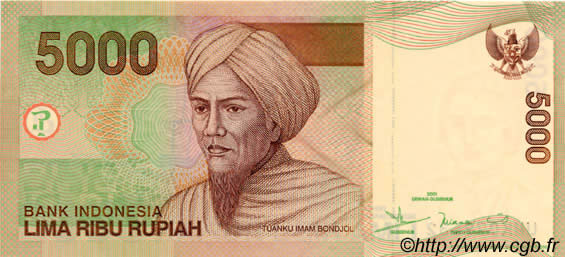 5000 Rupiah INDONESIA  2001 P.142c FDC