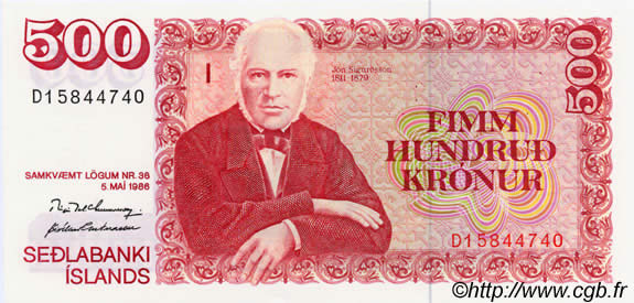 500 Krónur ISLANDE  1994 P.55 NEUF