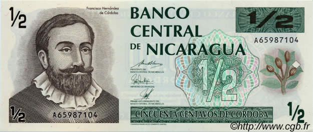 ½ Cordoba NICARAGUA  1992 P.172 UNC-