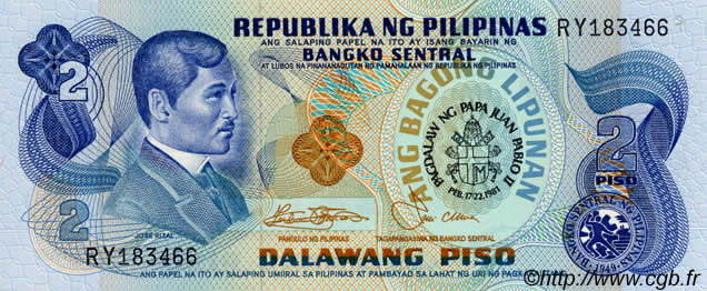 2 Piso PHILIPPINES  1981 P.166a NEUF