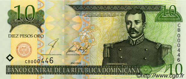 10 Pesos Oro RÉPUBLIQUE DOMINICAINE  2001 P.165a NEUF