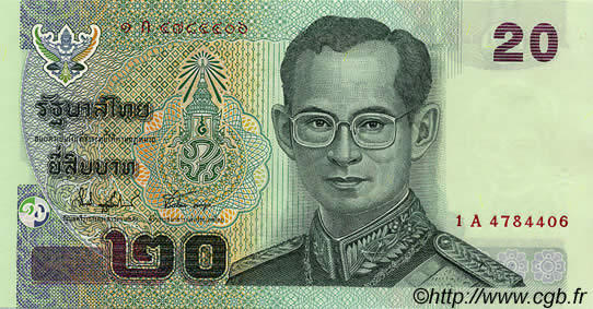 20 Baht THAILAND  2003 P.109a UNC