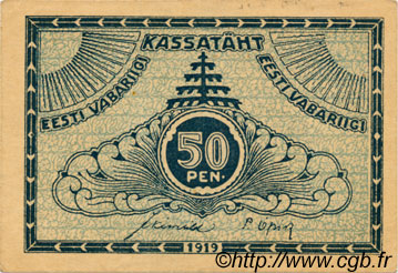50 Penni ESTONIE  1919 P.42a TTB