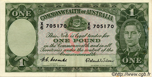 1 Pound AUSTRALIE  1952 P.26d SUP