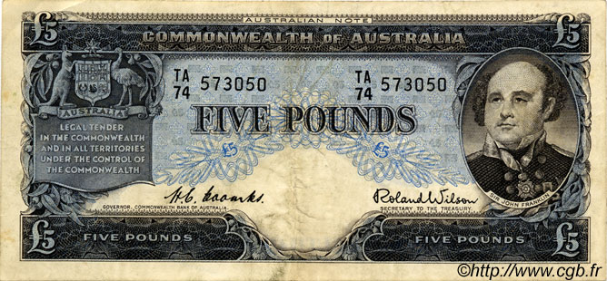 5 Pounds AUSTRALIE  1954 P.31 TTB