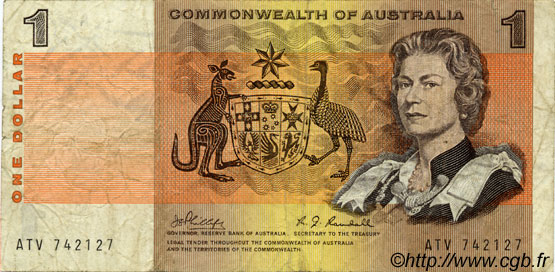 1 Dollar AUSTRALIE  1969 P.37c TB