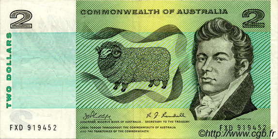 2 Dollars AUSTRALIE  1968 P.38c TTB+