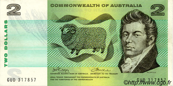 2 Dollars AUSTRALIE  1972 P.38d SPL
