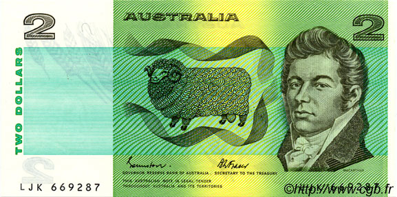 2 Dollars AUSTRALIE  1985 P.43e pr.NEUF