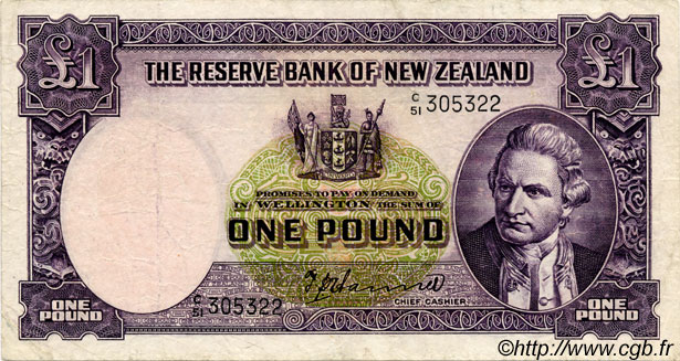 1 Pound NOUVELLE-ZÉLANDE  1951 P.159a TTB