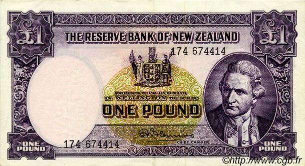 1 Pound NEW ZEALAND  1967 P.159d XF