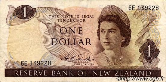 1 Dollar NOUVELLE-ZÉLANDE  1968 P.163b TB+