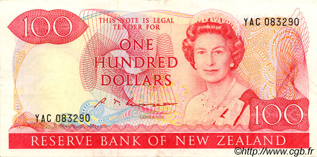 100 Dollars NOUVELLE-ZÉLANDE  1985 P.175b SUP