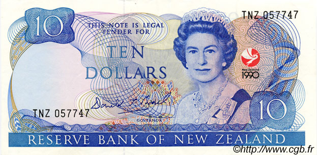 10 Dollars Commémoratif NOUVELLE-ZÉLANDE  1990 P.176CS SUP à SPL