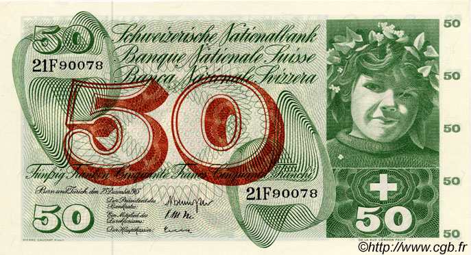 50 Francs SUISSE  1965 P.48f pr.NEUF