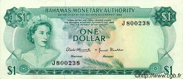 1 Dollar BAHAMAS  1968 P.27a SPL