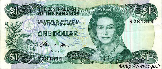 1 Dollar BAHAMAS  1984 P.43a TTB+