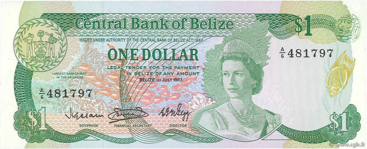 1 Dollar BELIZE  1983 P.43 fST