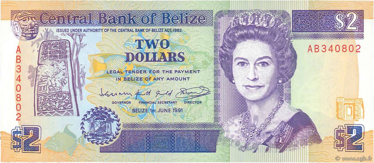2 Dollars BELIZE  1991 P.52b NEUF